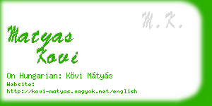 matyas kovi business card