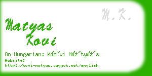 matyas kovi business card